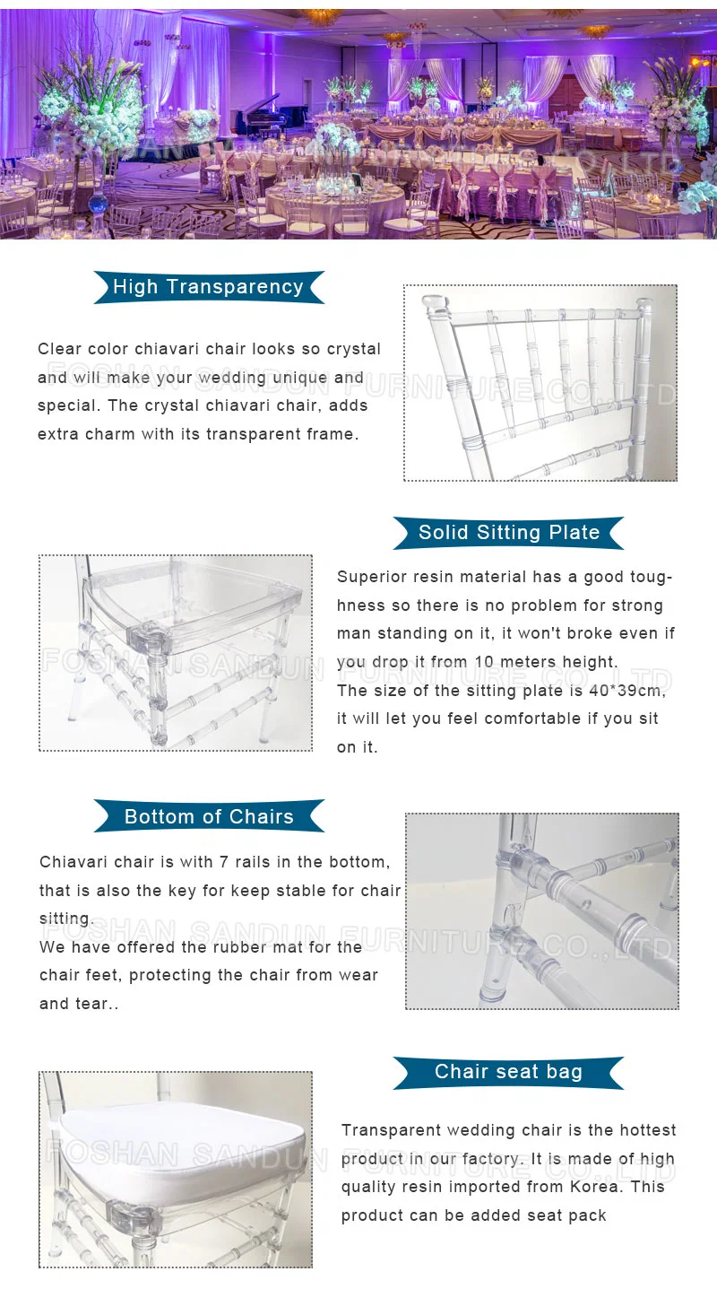 Hot Sale Clear Transparent Plastic Resin PC Event Outdoor Wedding Furniture Chair