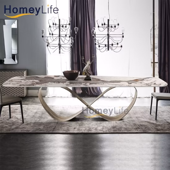 Ensemble de table de meubles de salle à manger Table en marbre avec 8 chaises